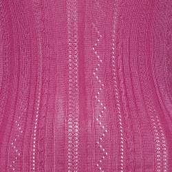 Pre Owned Gimaguas Pink Patterned Knit Sleeveless Mini Dress S