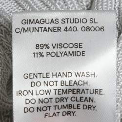 Pre Owned Gimaguas Light Grey Patterned Knit Sleeveless Mini Dress S