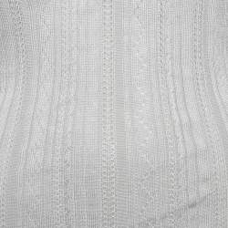 Pre Owned Gimaguas Light Grey Patterned Knit Sleeveless Mini Dress S