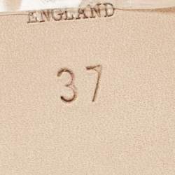 مملوكة مسبقًا Gina Brown Leather Crystal Embellished Phoenix Slide Sandals Size 37