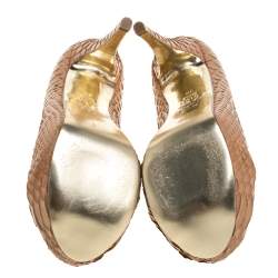 Gina Beige Python Elle Platform Pumps Size 38.5