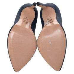 Pre Owned حذاء كعب عالي جينا سويدي كحلي مقاس 36