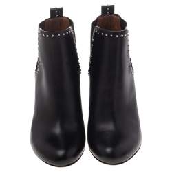 Pre Owned Givenchy Black Studded Leather Ankle Booties Size 36