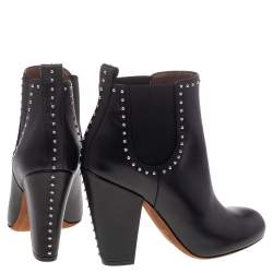 Pre Owned Givenchy Black Studded Leather Ankle Booties Size 36
