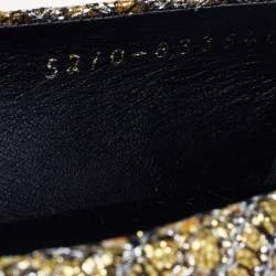 Pre Owned Gina Metallic Gold Glitter Pointed Toe Ballet Flats Size 40