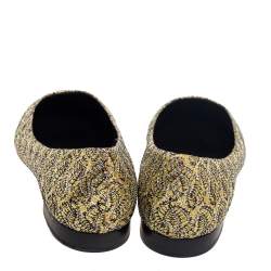 Pre Owned Gina Metallic Gold Glitter Pointed Toe Ballet Flats Size 40