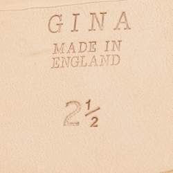 Pre Owned Gina Pink Patent Leather Crystals Embellished Flat Sandals Size 35 