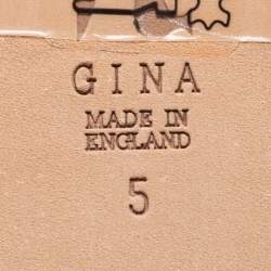 Pre Owned Gina Silver Glitter Embellished Ballet Flats Size 38