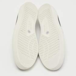 Pre Owned Gina Black Leather and Crystal Low Top Sneakers Size 41