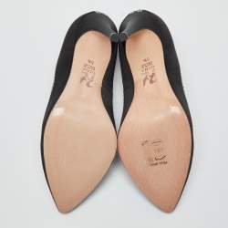 مملوكة مسبقًا Gina Black Satin Crystal Embellished Renee Pumps Size 38.5
