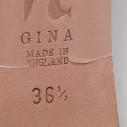 مملوكة مسبقًا Gina Multicolor Croc Embossed Leather Embellished Slides Size 36.5