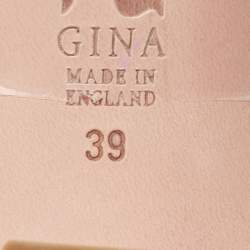 Gina Pink Satin and Fur Cindy Crystal Embellished Heel Slide Sandals Size 39
