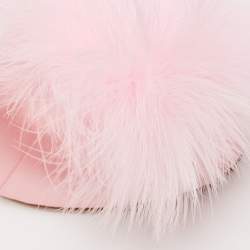 Gina Pink Satin and Fur Cindy Crystal Embellished Heel Slide Sandals Size 39