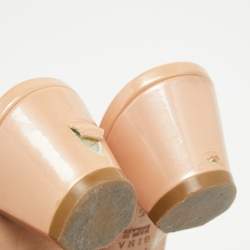 Gina Silver/Pink Crystal Embellished Leather Slide Sandals Size 38