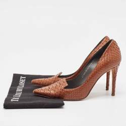 Gina Brown Python Pointed Toe Pumps Size 37.5