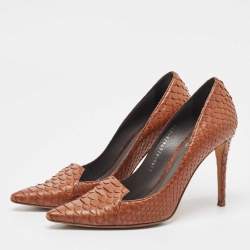 Gina Brown Python Pointed Toe Pumps Size 37.5