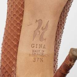 Gina Brown Python Pointed Toe Pumps Size 37.5