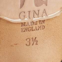 مملوكة مسبقًا Gina Black Patent Crystal Embellished Open Toe Pumps Size 36.5