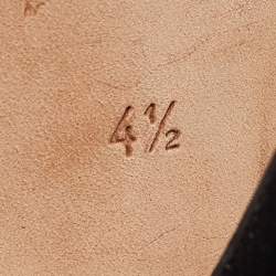 Pre Owned Gina Black Satin Crystal Embellished Peep Toe Pumps Size 37.5