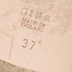 مملوكة مسبقًا Gina Pink Crystal Embellished Leather Flat Slides Size 37