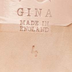 مملوكة مسبقًا Gina Silver Leather Crystal Embellished Gabriella Slide Sandals Size 37