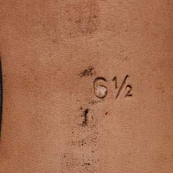 Pre Owned Gina Black/Gold Leather Crystal Embellished Slide Sandals Size 39.5