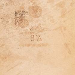 مملوكة مسبقًا Gina Silver Leather Crystal Embellished  Flat Sandals Size 41.5