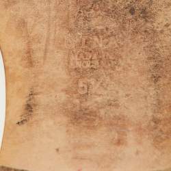 Pre Owned Gina Yellow Crystal Embellished Leather Flat Sandals Size 38.5