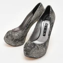 Gina Metallic Lace Platform Pumps Size 37.5
