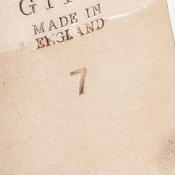 Pre Owned Gina Silver Crystal Embellished Leather Open Toe Sandals Size 40