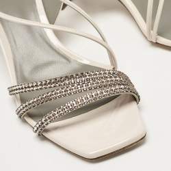 Gina Cream Patent Leather Chadwick Slingback Sandals Size 36