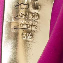 Pre Owned Gina Purple Satin Claire Platform Pumps Size 38.5