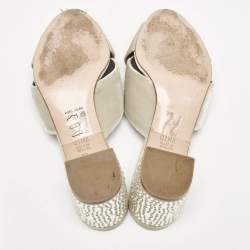 Gina Grey Velvet Cross Strap Slide Sandals Size 39