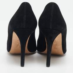 Gina Black Suede Giada Crystal Embellished Pointed Toe Pumps Size 38