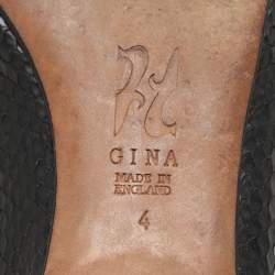 Gina Black Python Ballet Flats Size 37