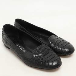Gina Black Python Ballet Flats Size 37