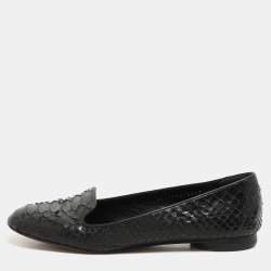 Gina Black Python Ballet Flats Size 37