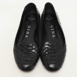 Gina Black Python Ballet Flats Size 37