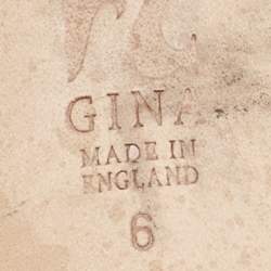 مملوكة مسبقًا Gina Blue Croc Embossed Patent Leather Crystal Embellished Slide Sandals Size 39