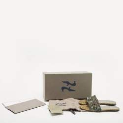 Gina Khaki Leather Crystal Embellished Loren Thong Flats Size 37