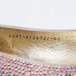 Pre Owned Gina Purple Satin Crystal Embellished Ballet Flats Size 39.5