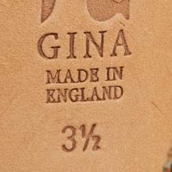 Pre Owned Gina Black Satin Crystals Embellished Pumps Size 36.5