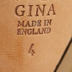 Pre Owned Gina Mlticollor Leather Crystal Embellished Slide Sandals Size 37