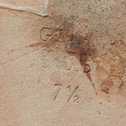 Pre Owned Gina White Leather Loren Flat Slide Size 40.5