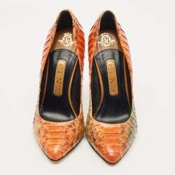 Pre Owned Gina Wynne Jungle Size 37 Multicolor Python Leather Pumps