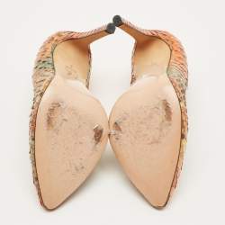 Pre Owned Gina Wynne Jungle Size 37 Multicolor Python Leather Pumps