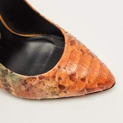 Pre Owned Gina Wynne Jungle Size 37 Multicolor Python Leather Pumps