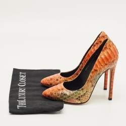 Pre Owned Gina Wynne Jungle Size 37 Multicolor Python Leather Pumps