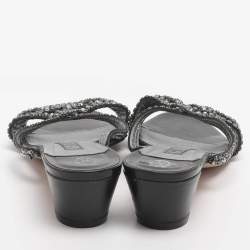 مملوكة مسبقًا صندل سلايد جينا بكريستالات سوداء مقاس 38