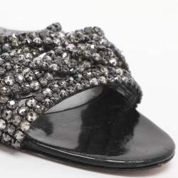 مملوكة مسبقًا صندل سلايد جينا بكريستالات سوداء مقاس 38